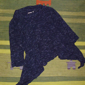 Navy blue space dye top LOGO Lori Goldstein XL